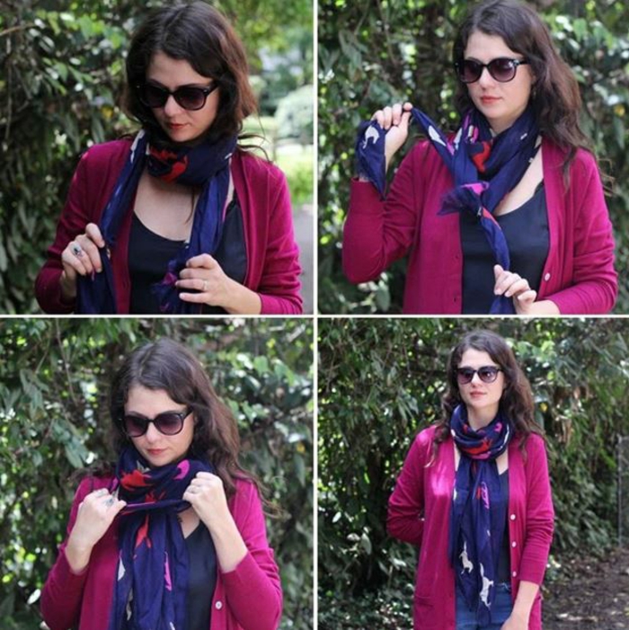 scarf tie silk spring variations turned around the neck to do