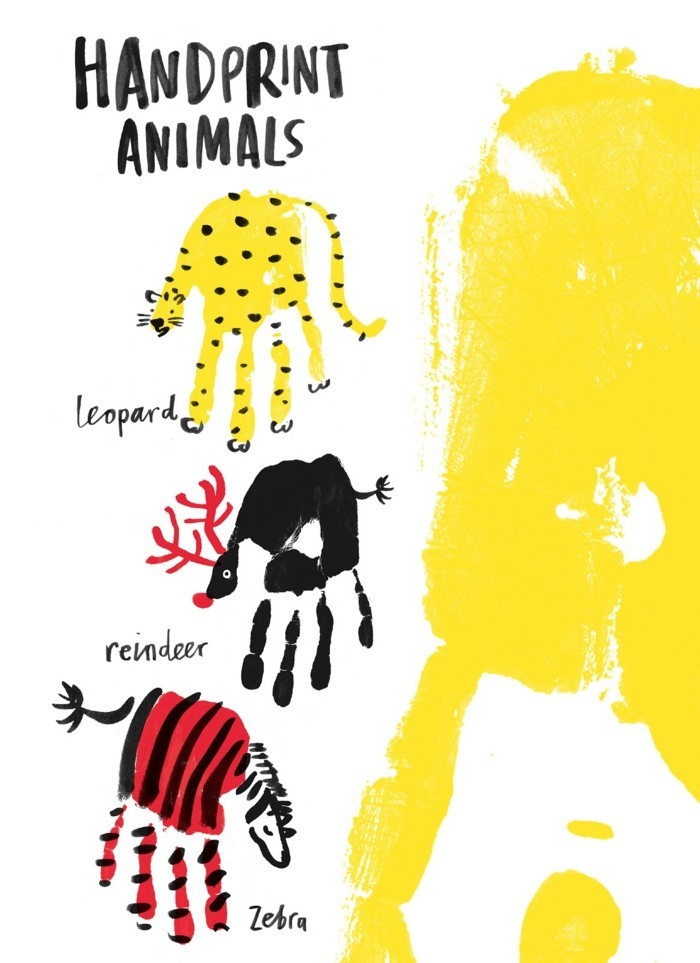 χειροτυπία εικόνες ζώα από handprints