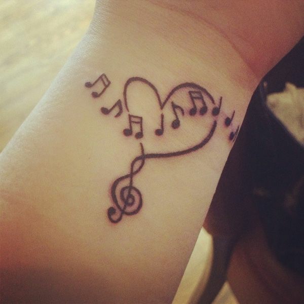 καρδιές τατουάζ καρδιά σημειώσεις μουσικής καρδιάς