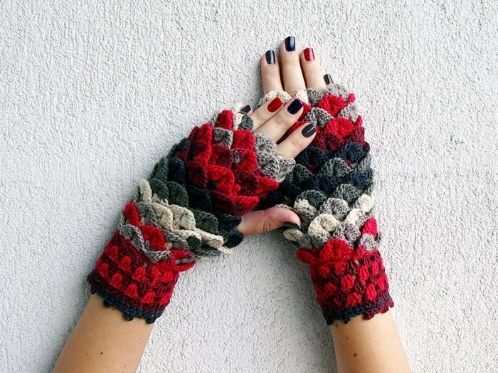 ръкавици Хекелн цветове съчетават драконови люспи