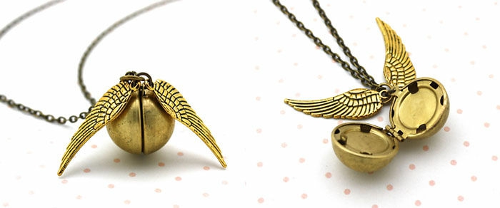 Harry Potter smykker guld halskæde lukkede vinger