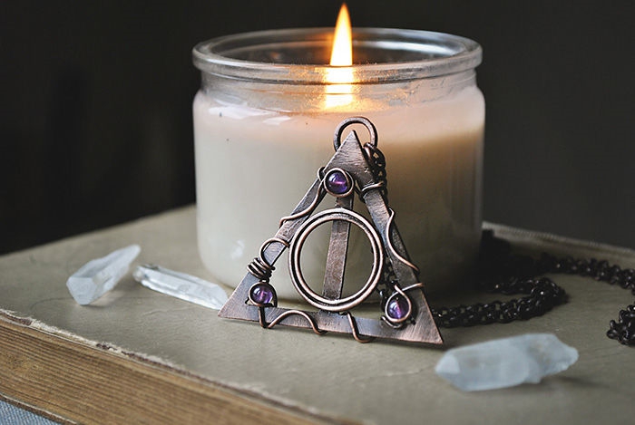 Harry Potter Jewelry Necklace Deadly Hallows Pendant Triangle