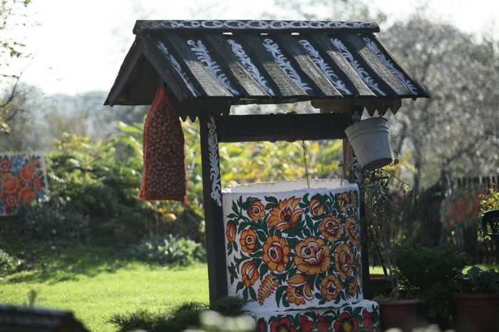 σπίτι πρόσοψη μόδας zalipie floral σχέδιο κρήνη