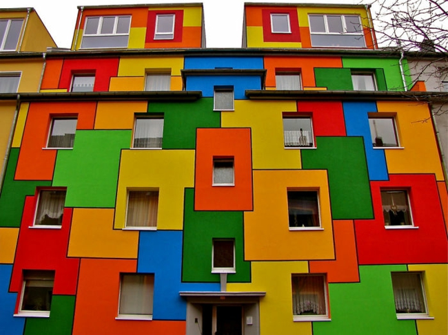 къща фасади цветове къща фасада боя ярки цветове сграда Кьолн Германия