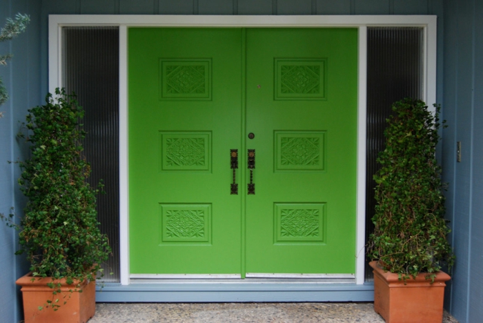 portes en bois maison entrée porte d'entrée porte d'entrée en bois construire bois vert