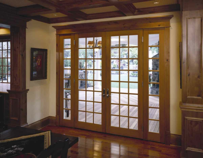 Deur gemaakt van houten voordeur om uw eigen glazen deur drie elegant te bouwen
