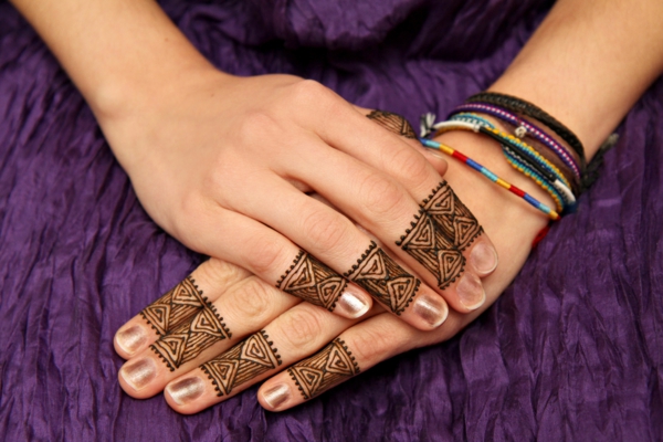 henna patrón dedo decoración vintage