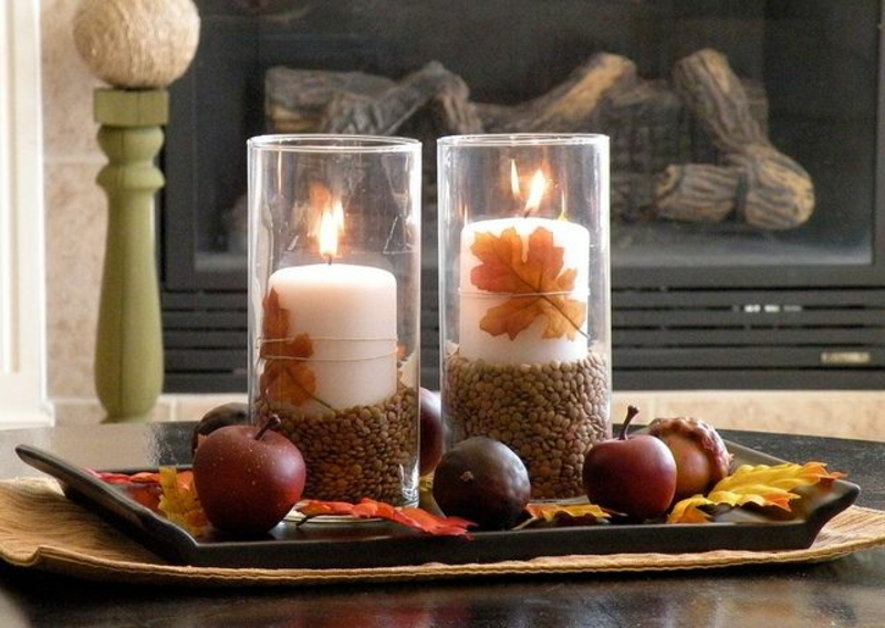 شمعدان زخرفة الجدول الشموع الحرفية DIY مصنوعة من مواد طبيعية