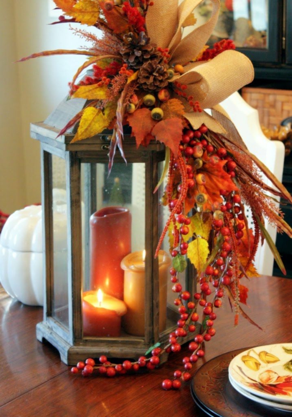 podzimní květiny rostliny druhy podzimní dekorace nápady kreativní řemesla svíčky
