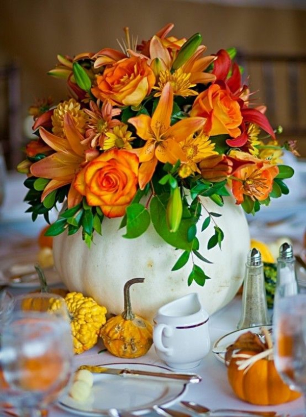 høst blomster planter høst frukt gourds bord dekorasjon ideer tinker