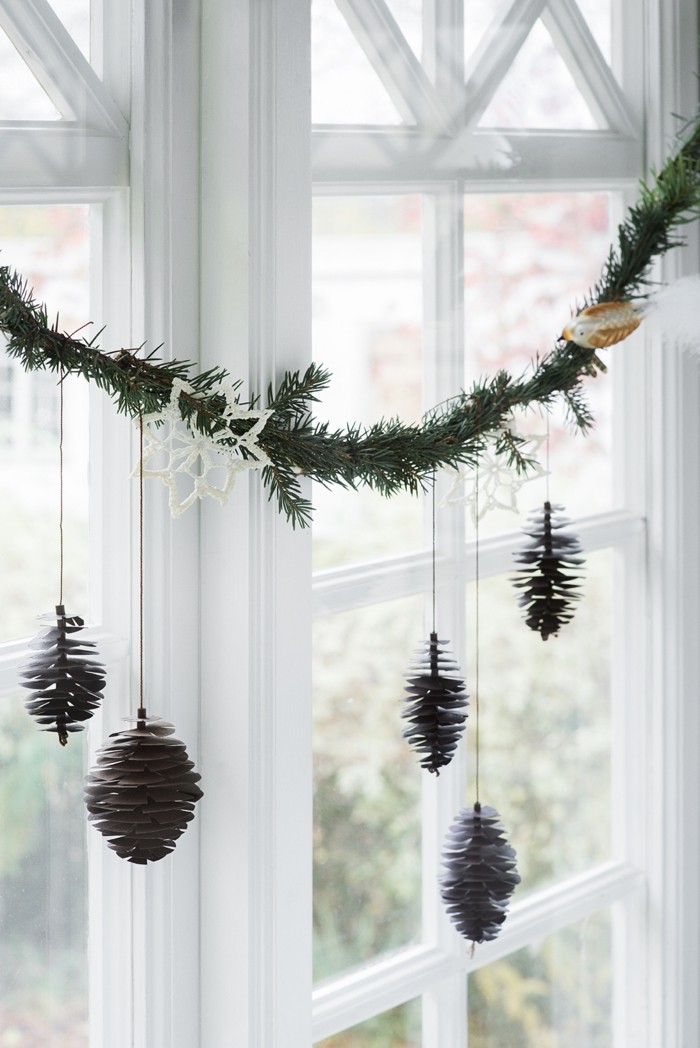 herbstdeko winterdeen tinker with pine cones takka joulukoristeita ikkunan koristelu