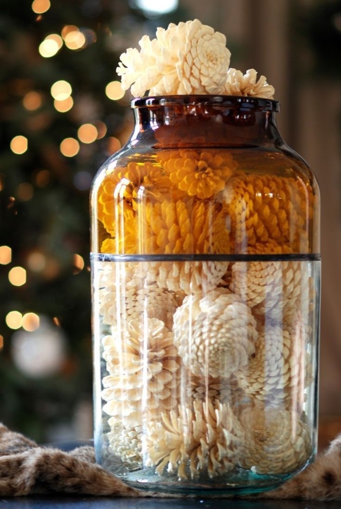 herbstdeko talvikastike tinker kanssa männynkäpyjä takka joulu koristelu lasi