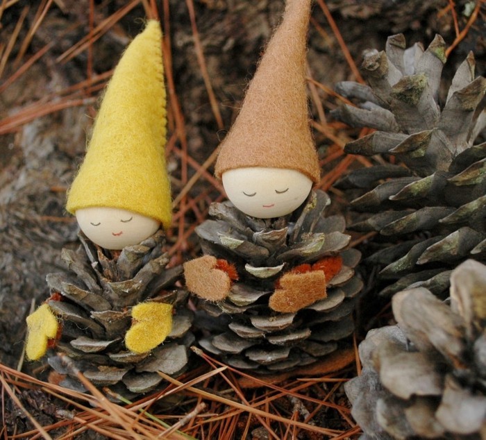herbstdeko hiver décoration bricolage porte couronne nain