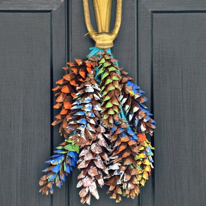décoration d'hiver herbstdeko guirlande de porte tinker