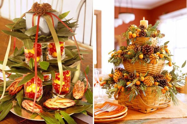 Decorați coșuri decorate în coș și servi feluri de mâncare