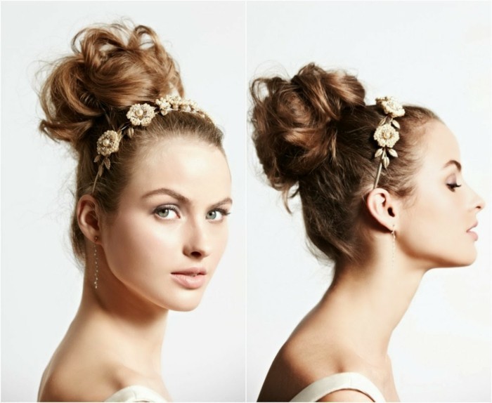 hairstyles κομψό updo με διάδημα