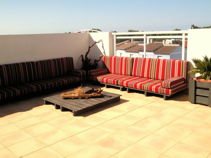 pallets furniture diy europalette sofas coffee table terrace design