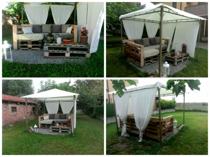 ξύλινες παλέτες έπιπλα DIY ιδέες κήπο καναπέ πλευρά τραπέζι οικοδομήσουμε τον εαυτό σας
