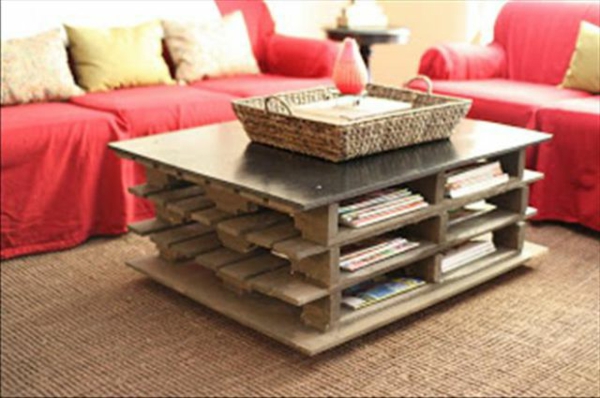עץ משטחים רהיטים DIY DIY רעיונות קפה שולחן