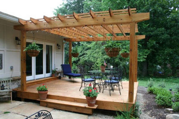 pergola de piédestal en bois construisent votre propre porche de poutre en bois