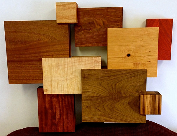 Дървени идеи за декорация на стени, геометрични модулни