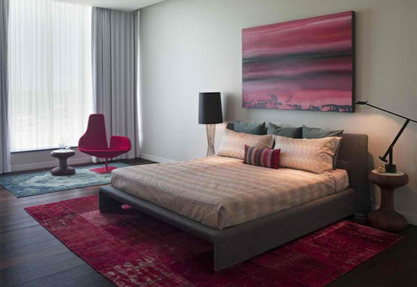 houten vloer tot moderne slaapkamer kleurenschema wanddecoratie ideeën