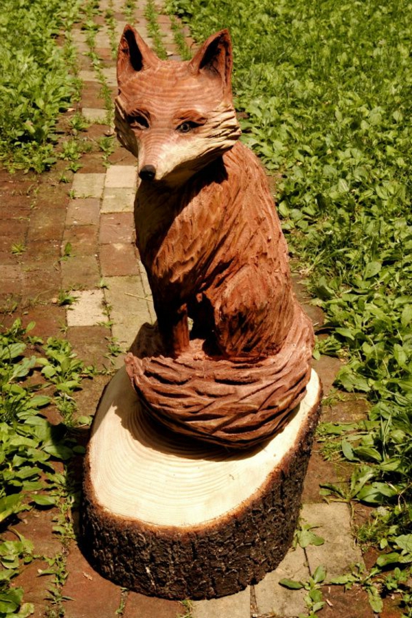木制的数字狐狸花园形状装饰的想法