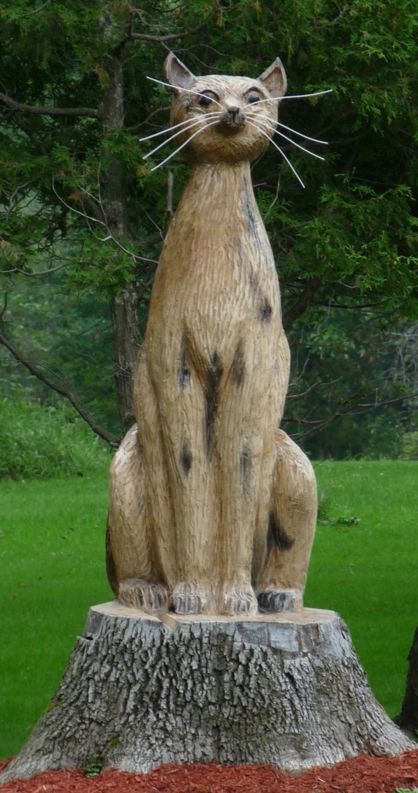 Дървени фигурки декориране дървена котка градина