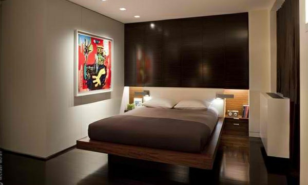 houten meubels bed slaapkamer houten vloer minimalistisch stijlvol