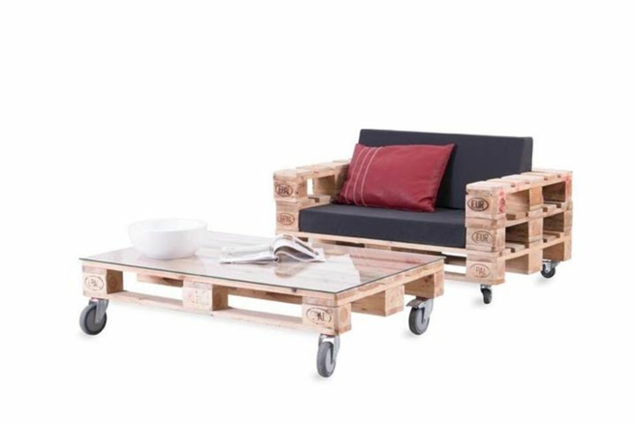 puiset kuormalavat DIY huonekalut ideoita sohva eurooppaat sohvapöytä