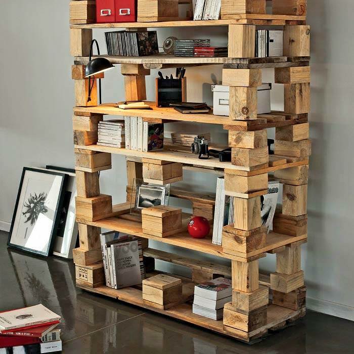 palettes en bois bricolage meubles bibliothèque construire vous-même