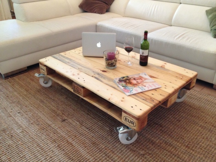 ξύλινη παλέτα DIY έπιπλα ιδέες europaletten τραπέζι καφέ οικοδομήσουμε τον εαυτό σας