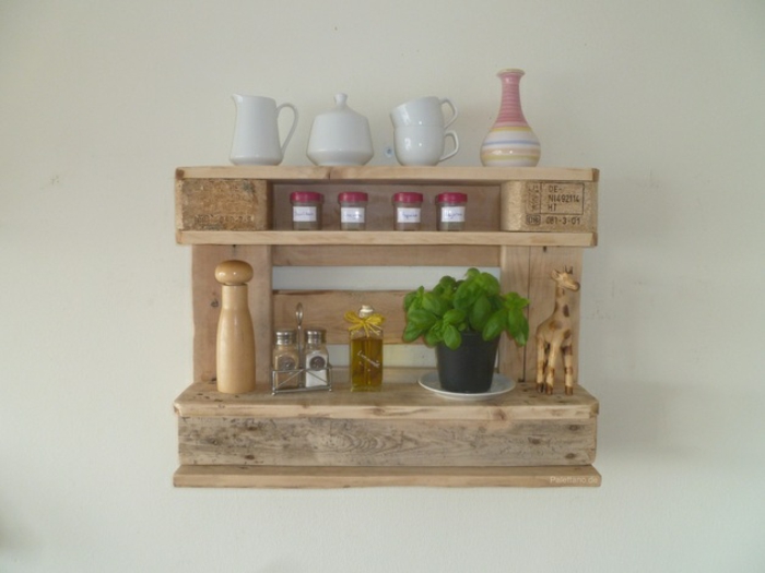 wooden pallets diy furniture wall shelf kitchen europalette