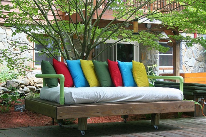 træpaller ideer møbler af paller europallets udendørs møbler sofa pude