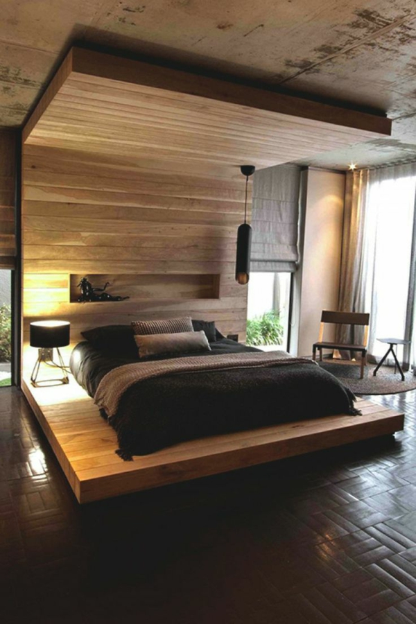 עץ פלטפורמה המיטה פנג שואי ריהוט חדר השינה