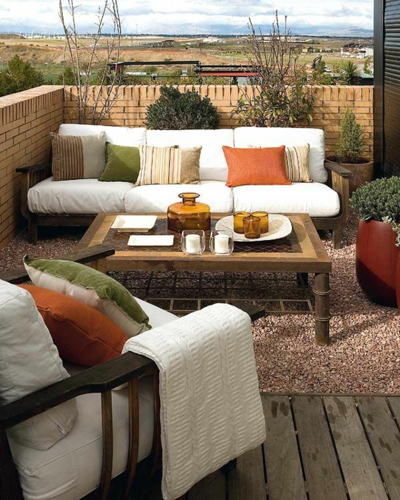 wooden terrace fashion garden furniture sofa armchair terrace wood gravel