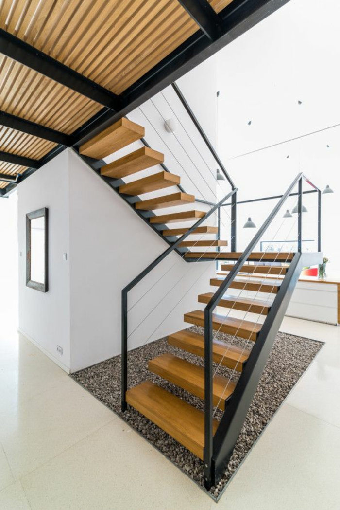 renovovat schodiště příklady moderní byt stavět dřevěné schody sami