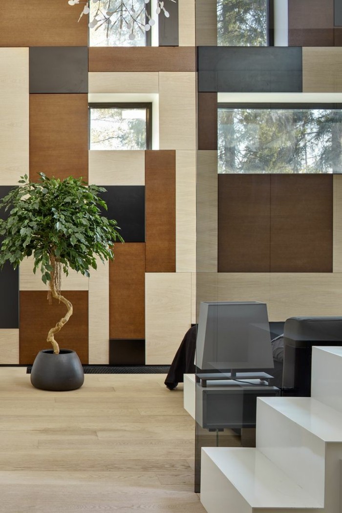 dřevěné stěny zalesněné ložnice nápady podlahové plochy