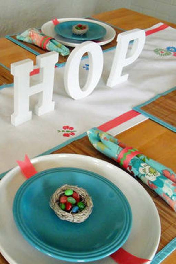 hop idea mesa decoración Pascua Pascua temática