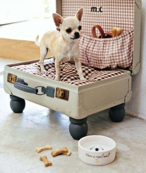 Hondenbed zelf bouwen kussensloop koffer