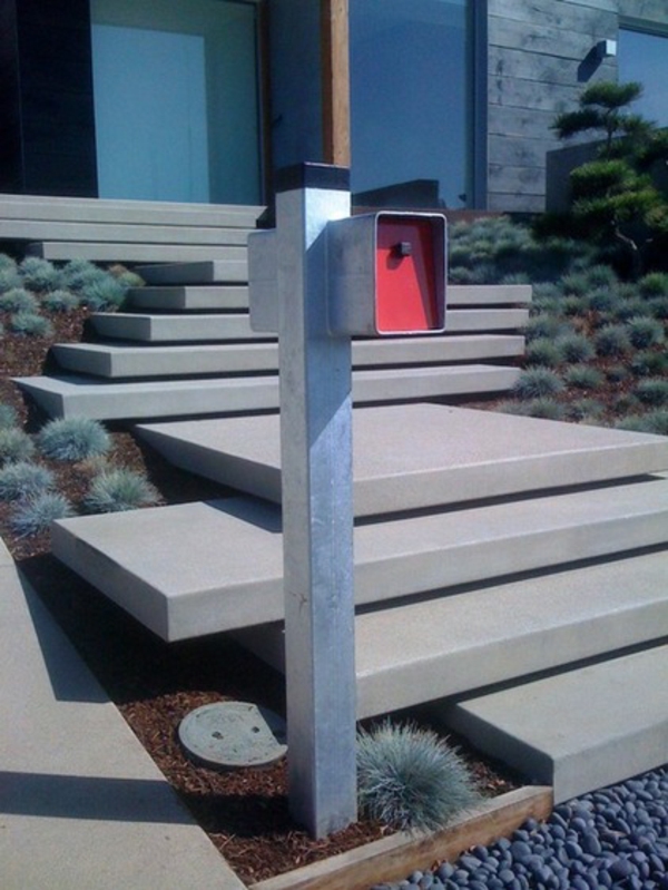 Σχεδιασμός ιδεών letterbox ανοξείδωτου χάλυβα σύγχρονη αρχιτεκτονική βήματα