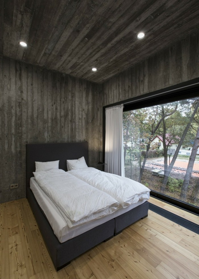 идеи за стена дизайн идеи за живеене хол бетон вид дървен под
