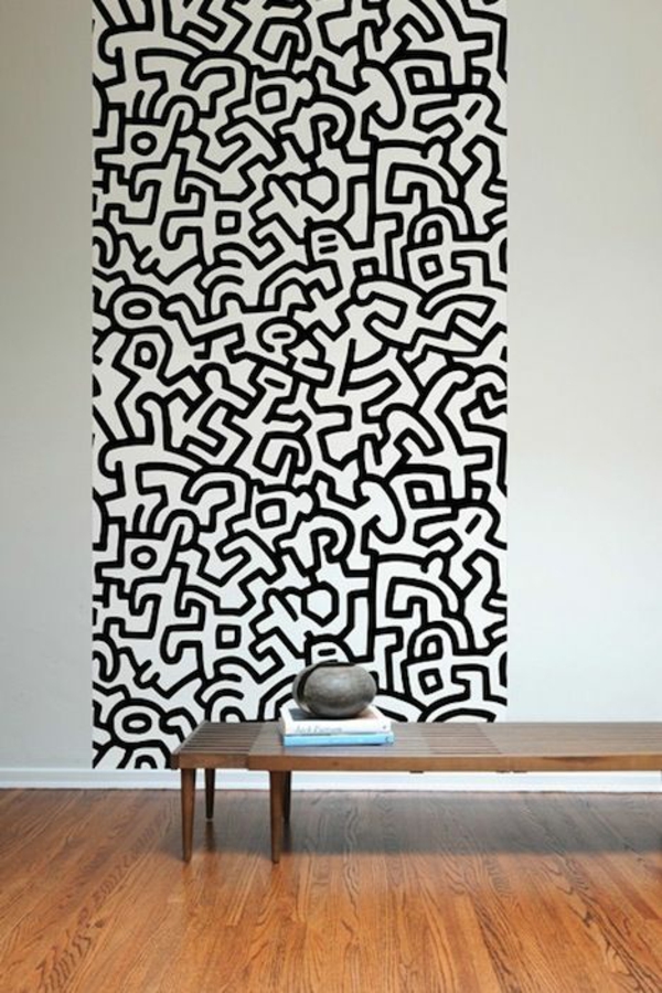 أفكار تصميم غرفة المعيشة الجدار أمثلة رائعة من أنماط ورق الجدران