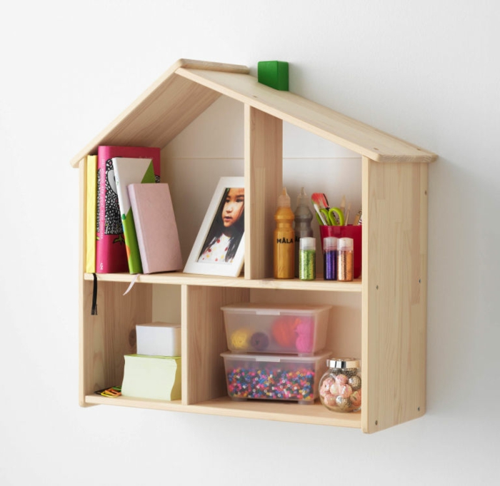 Ikea vivero muebles de madera estante de pared librero casa de muñecas flisat