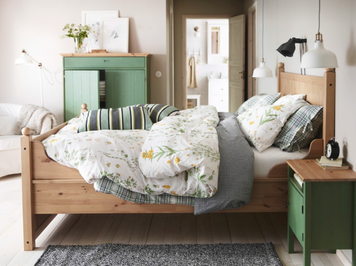 Ikea møbler sidebord innredning ideer soverom seng dresser nattbord
