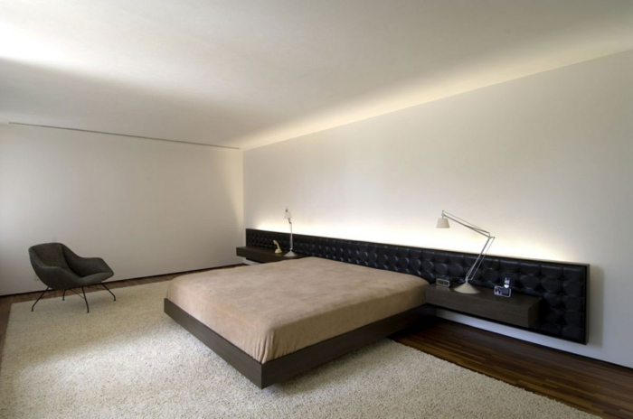 indirekte belysning ideer soveværelse rummeligt tæppe