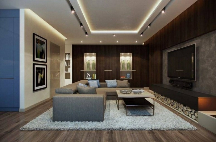 netiesioginis apšvietimas gyvenamasis kambarys lubų įmontuota šviesa