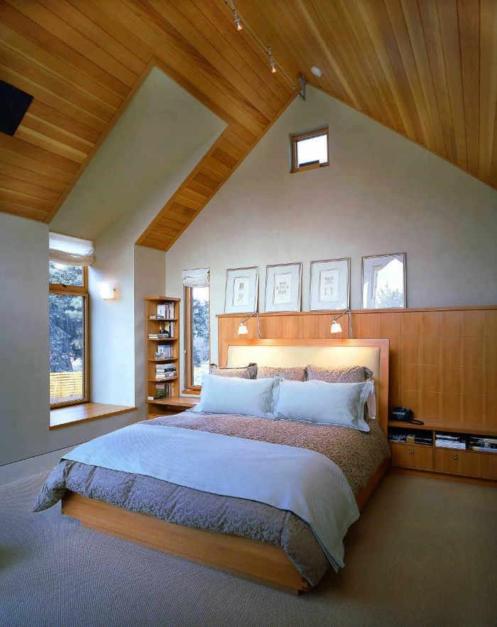 diseño interior ático ideas dormitorio moda hermosa texturas