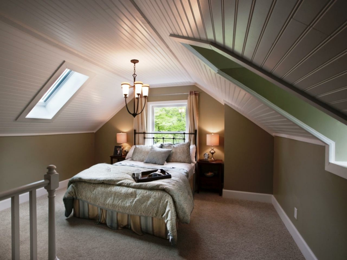 idei de design interior mansarda furnizează dormitor mic spațios