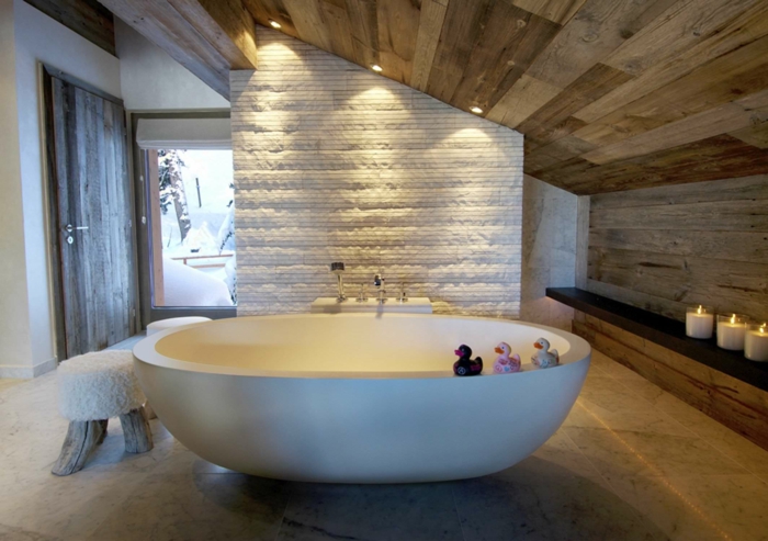 idées de design d'intérieur salle de bain confortable penthouse bain autoportant
